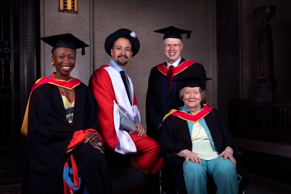 Patricia, far right, was honoured at a special service at London's Freemason Hall