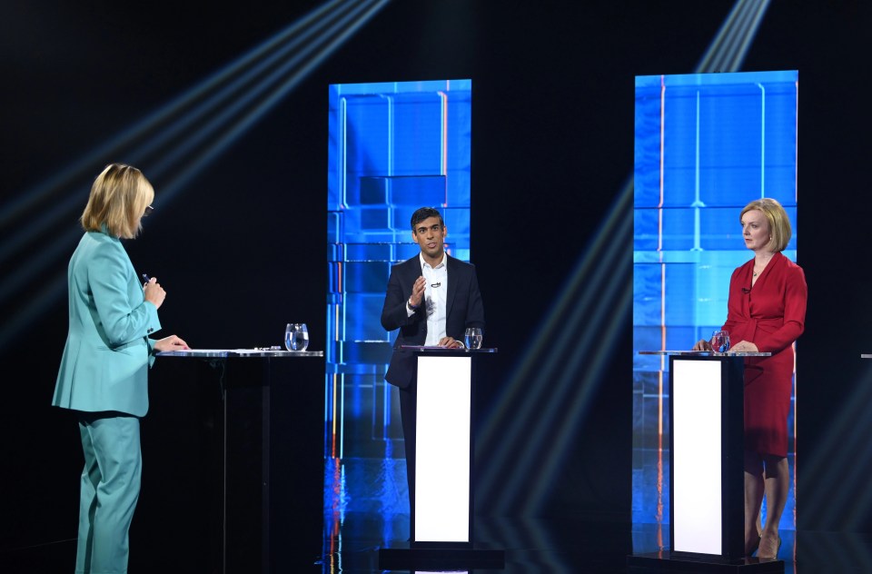 Rishi Sunak and Liz Truss lock horns at the ITV Leadership Debate