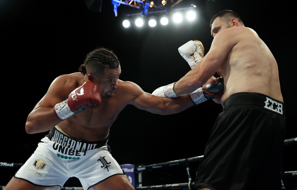 Joyce batters Hammer during the WBC Silver Silver and WBO International Heavyweight fight at OVO Arena Wembley