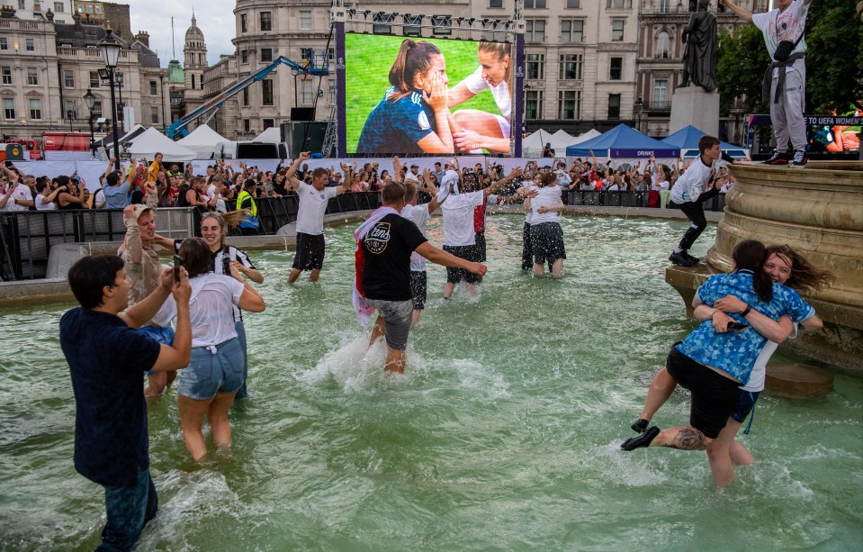 There's a full-on party in Trafalgar Square tonight after the fairytale win