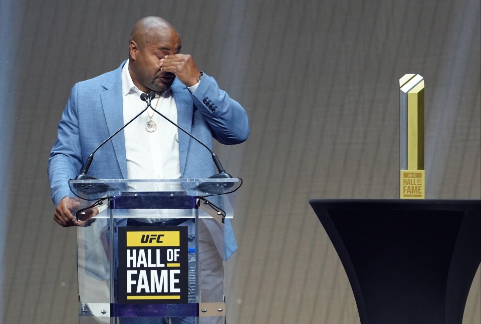 Daniel Cormier broke down in tears during his acceptance speech