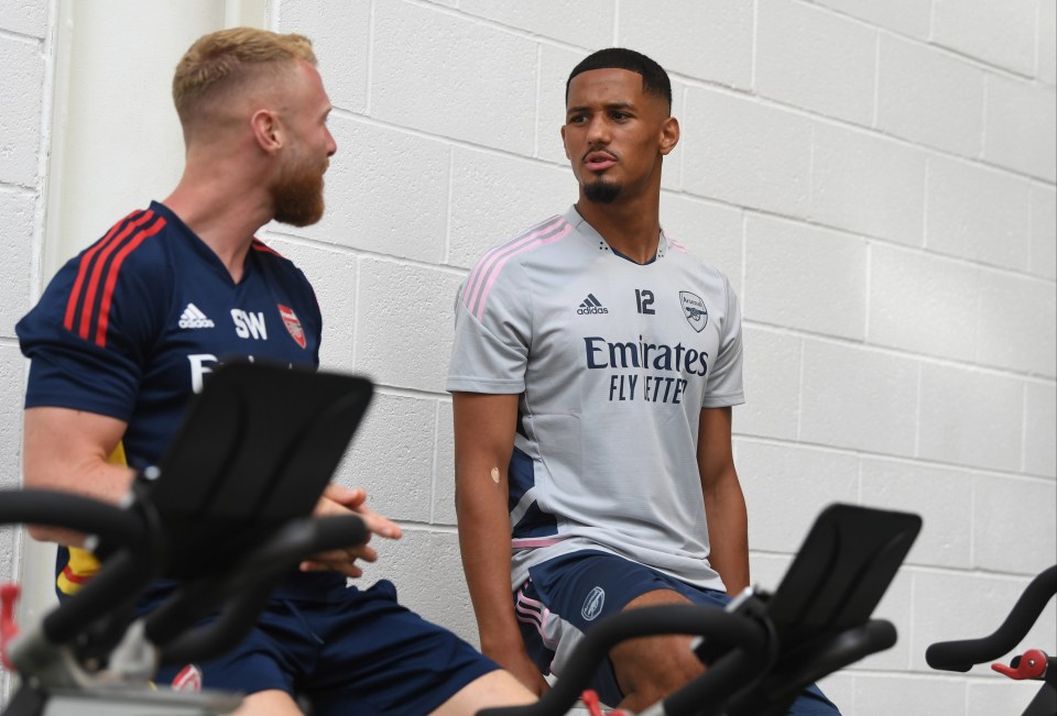 William Saliba is back in Arsenal training