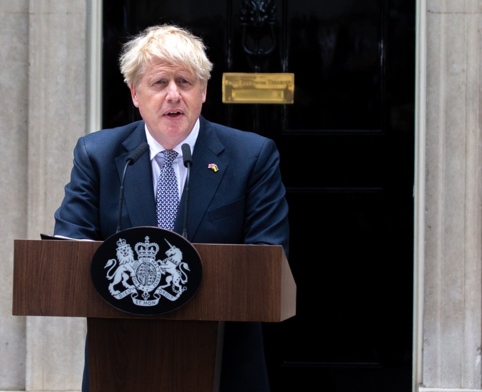 Boris Johnson resigns as PM outside Downing St