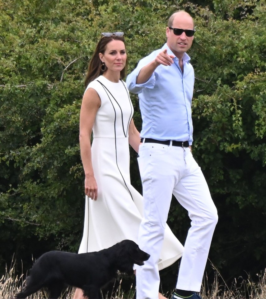 The Duke and Duchess strolled with their well behaved pooch