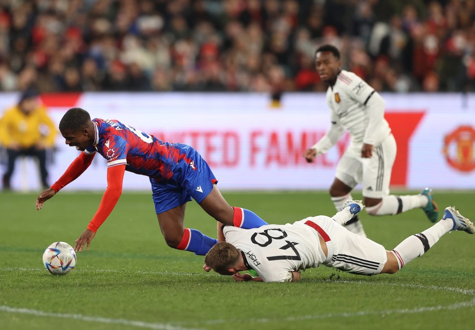 Will Fish was sent off just 19 minutes after coming off the bench for a 'rugby tackle' on Victor Akinwale when the Crystal Palace man was clean through on goal