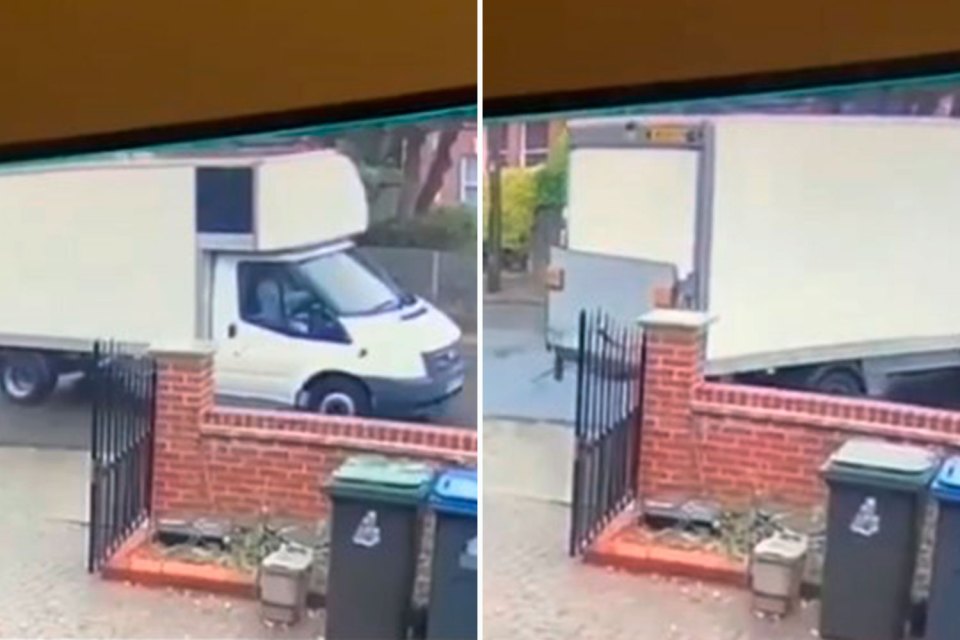 The van driver thought they'd turn around in a random driveway but got it very wrong