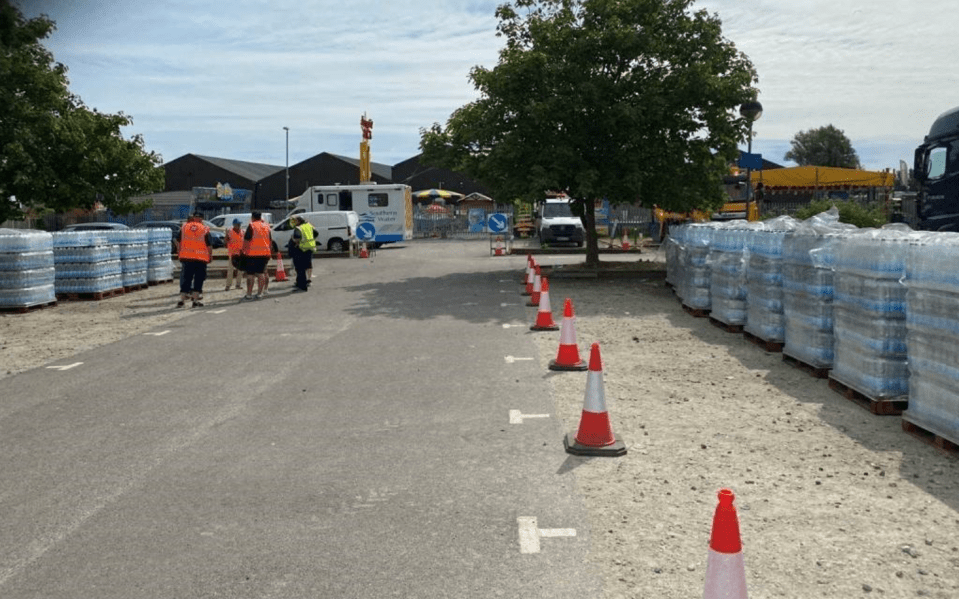 Southern Water is handing out bottles of water to customers