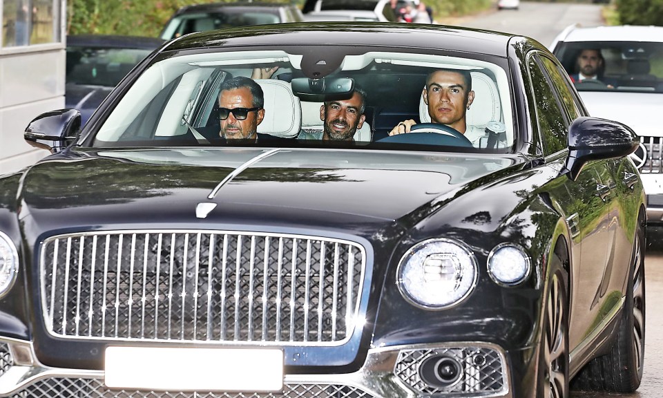 Cristiano Ronaldo arrived at Carrington with his agent Jorge Mendes