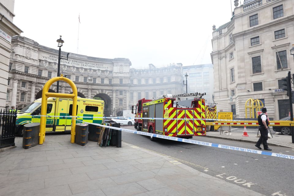 Emergency services at the scene of a blaze in the basement of the Admiralty pub