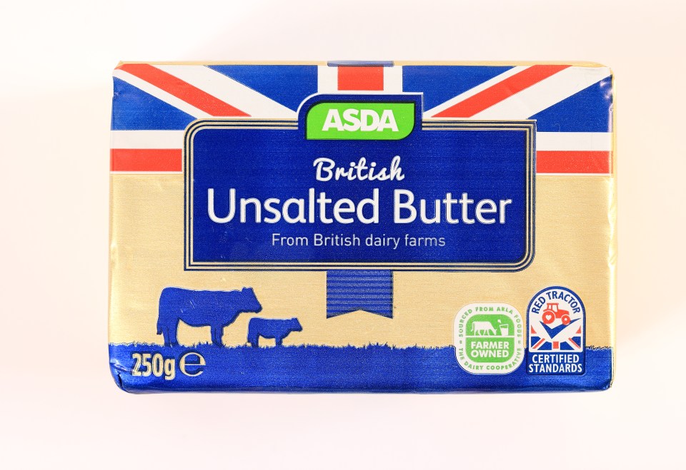 Asda features a union jack design featuring a cow and calf