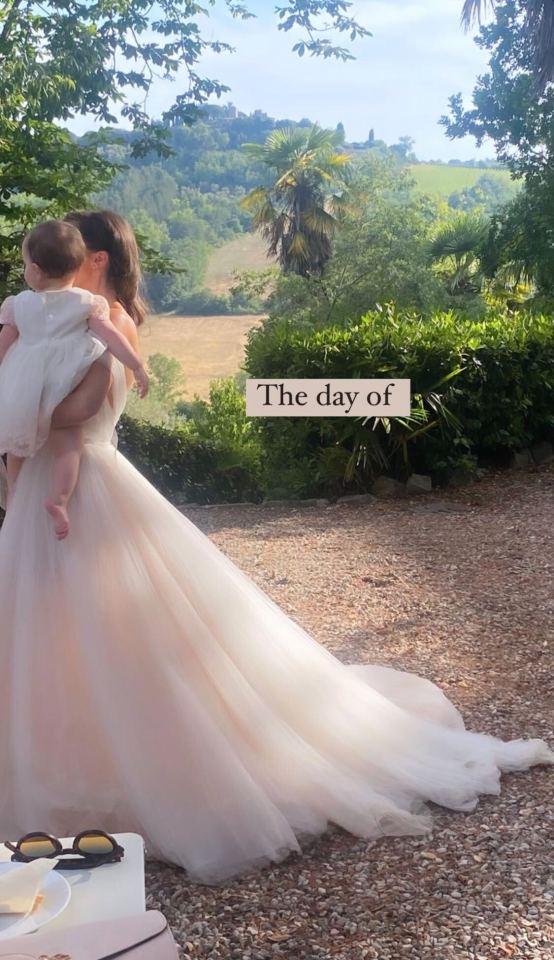 The couple's daughter Aura was flower girl on the day