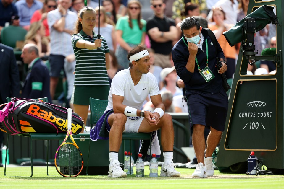 Rafael Nadal received a medical time-out in his stunning win