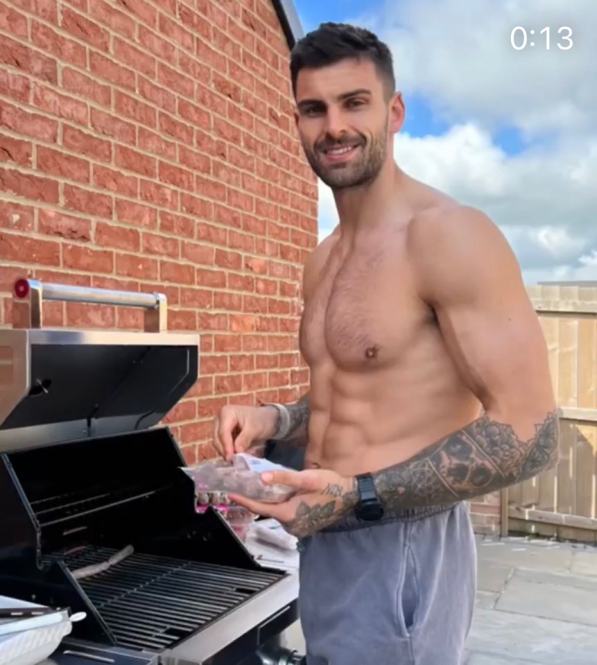 Adam enjoys barbequing at his home