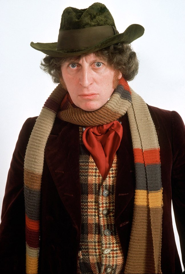 Tom Baker, the first Doctor Who, was known for his hat and scarf