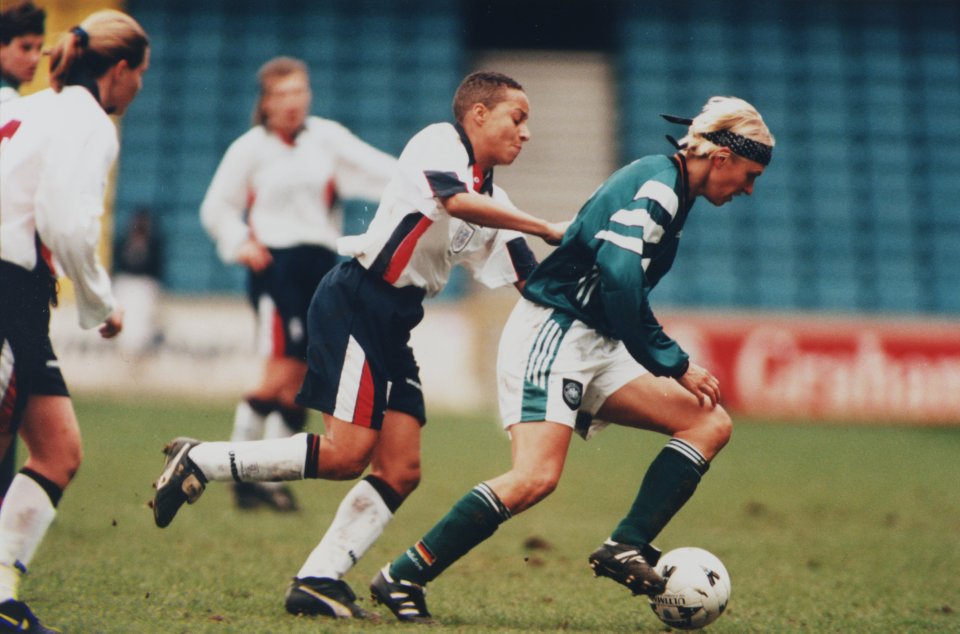 England players have worn dark coloured shorts in the past and did so during this clash with Germany in 1998