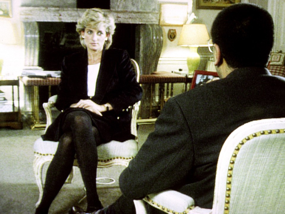 Princess Diana pictured with Martin Bashir during the 1995 interview