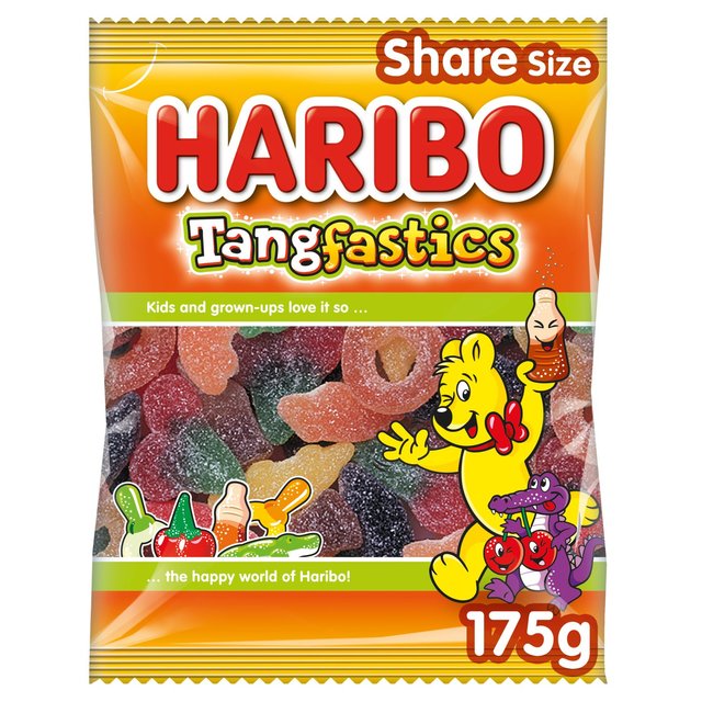 A bag of Haribo Tangfastics has 150 calories while a raisin snack bag has only 43