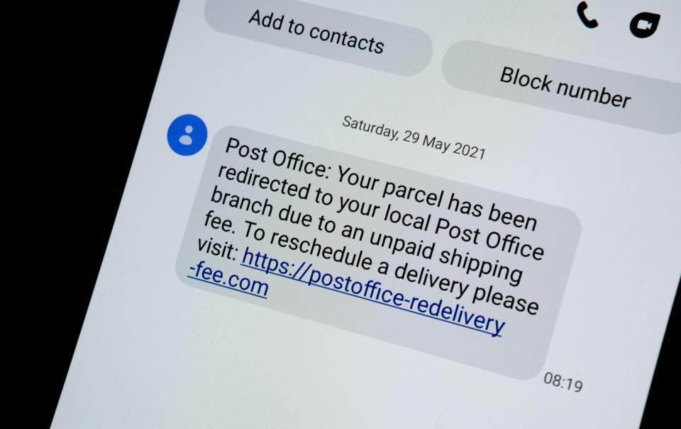 Delivery texts were among the most scammed messages