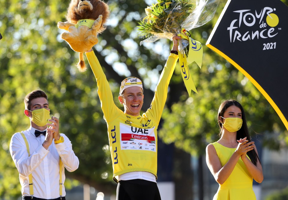 Tadej Pogacar rode to Tour de France victory in 2021