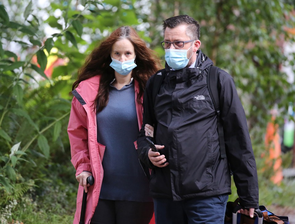 Laura and Philip Borrell arriving at St Albans Crown Court for sentencing today