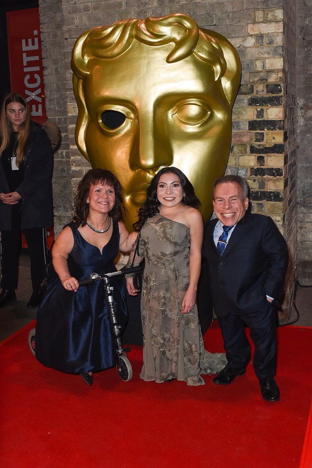 Actress Annabelle with her parents at the BAFTAs