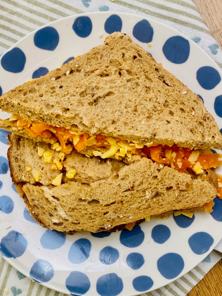 Lesley's cheese and carrot sandwich recipe is just 18p per person