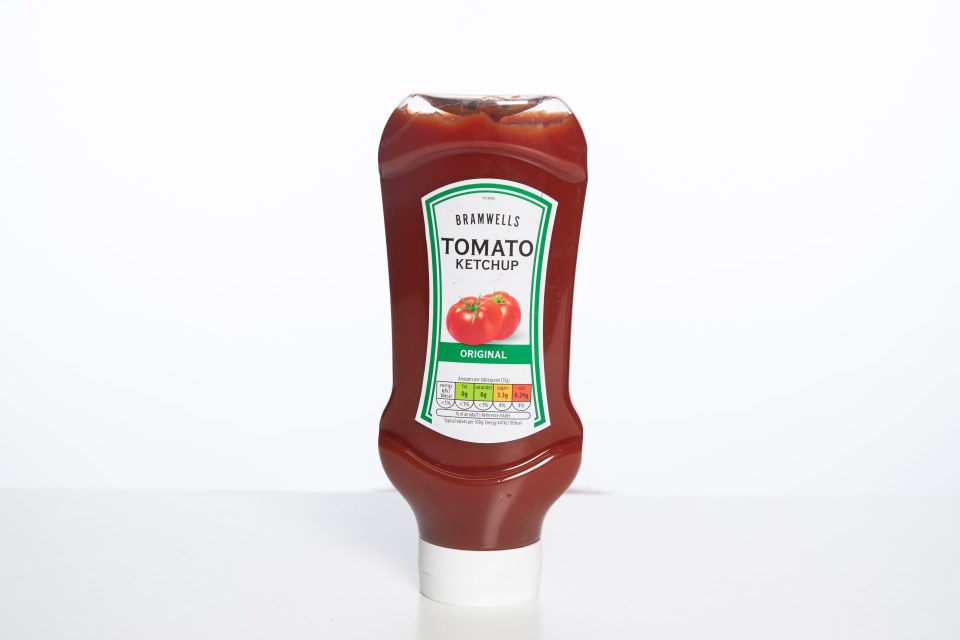 Aldi’s ketchup uses 148g of tomatoes per 100g of product, and the result is a fruity tang in which you can really taste the tomatoes