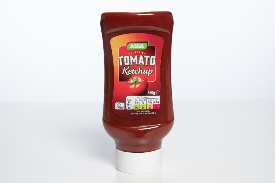 The texture of Asda's ketchup is grainy and lumpy – less smooth than the rest