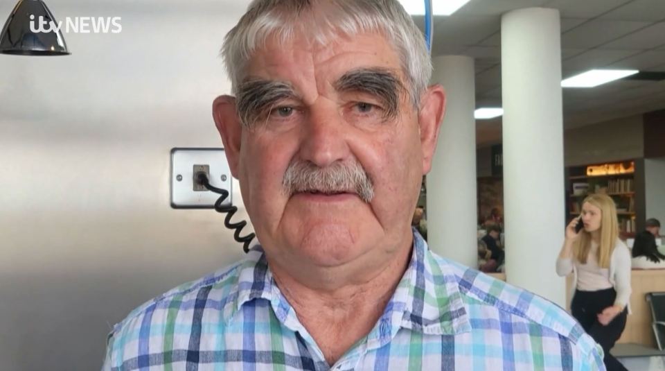 Terry Mack, 75, spent two nights stuck at Norwich airport