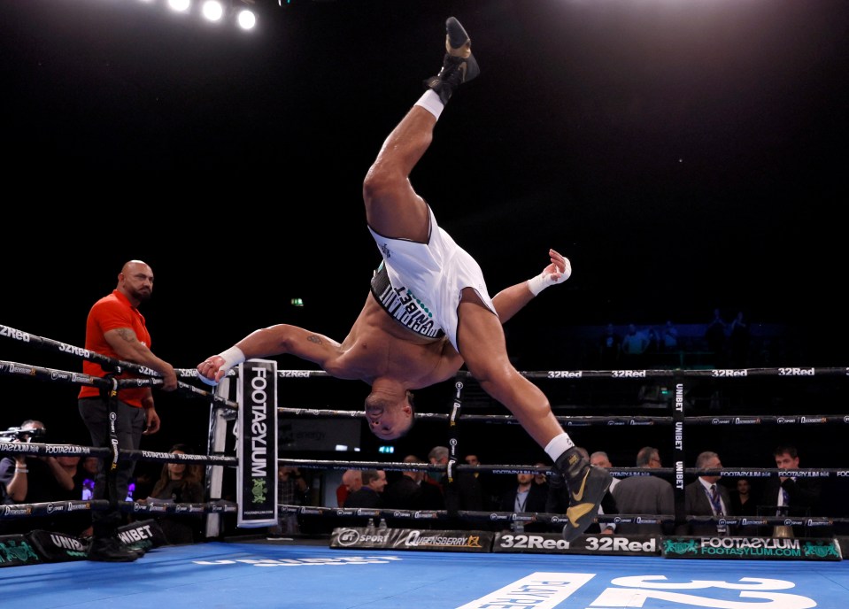 Joyce celebrates his fourth round knockout of Hammer