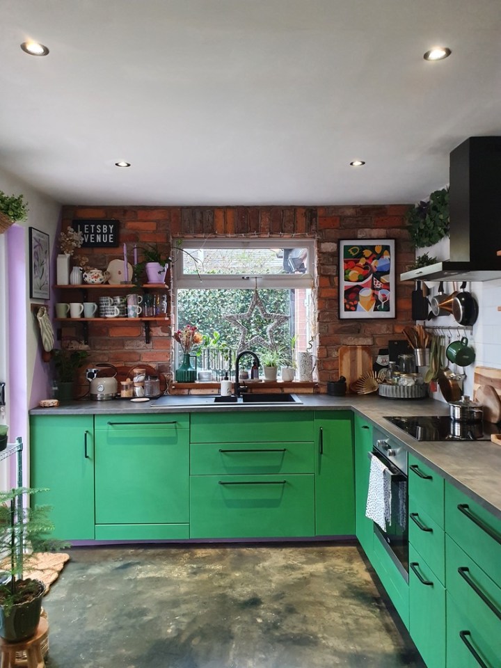 Even the kitchen has a bright splash of colour