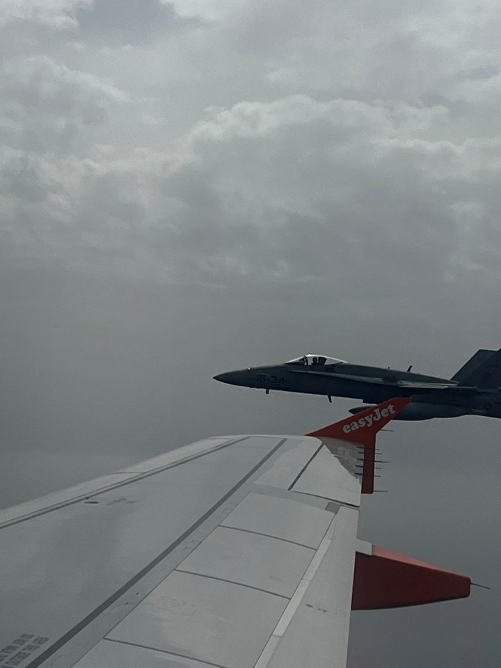 A Spanish F-18 fighter jet was scrambled following the bomb hoax