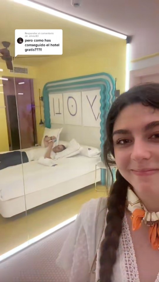 Beatriz Carpio, from Madrid, got a free hotel room in Ibiza - but it has transparent walls