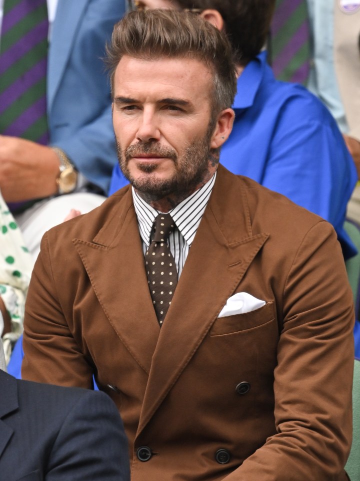 David showed off much darker hair at Wimbledon earlier this month