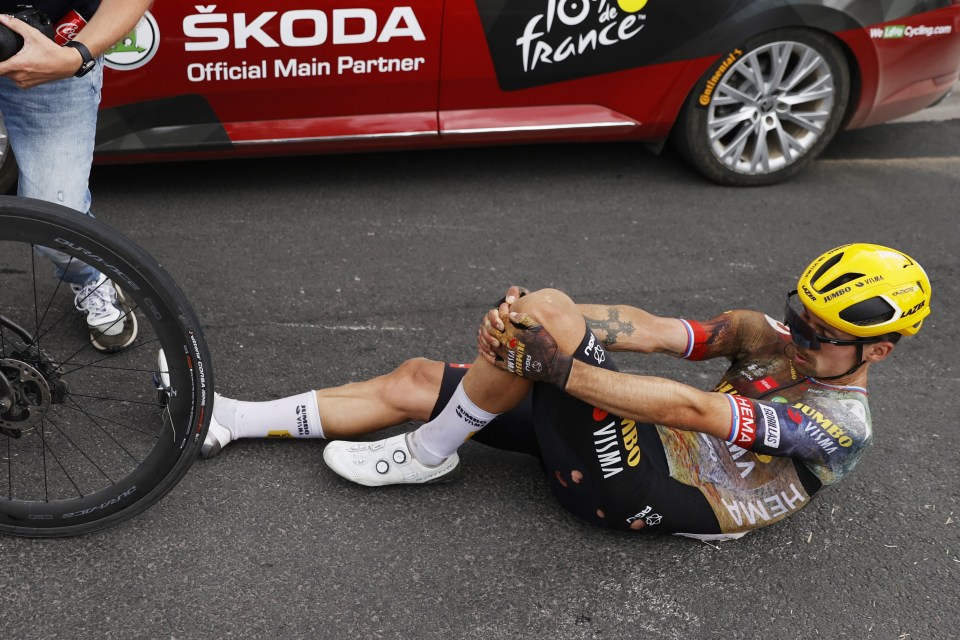 Roglic popped his own shoulder back into place after the fall