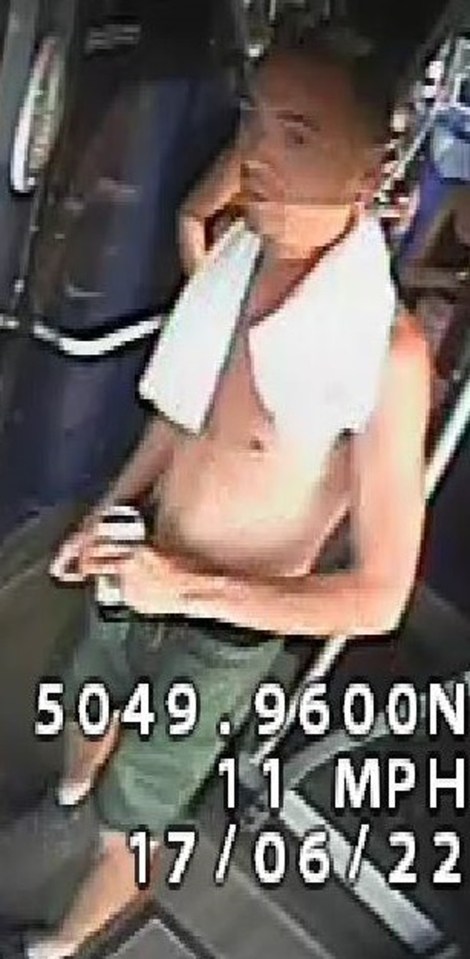 CCTV images also show a man who allegedly because abusive to the bus driver