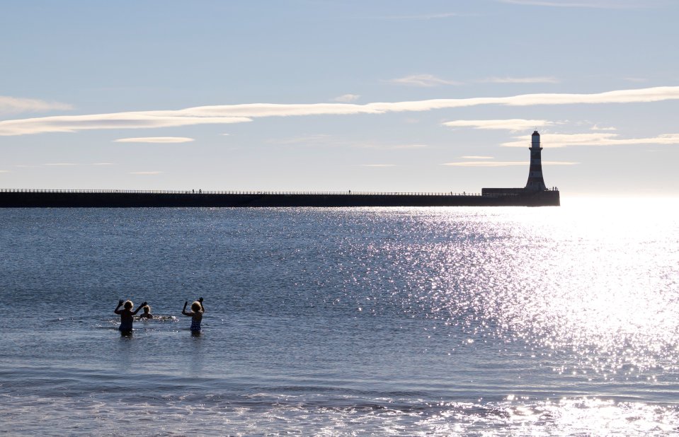 The heat building at Roker in Sunderland on Friday morning