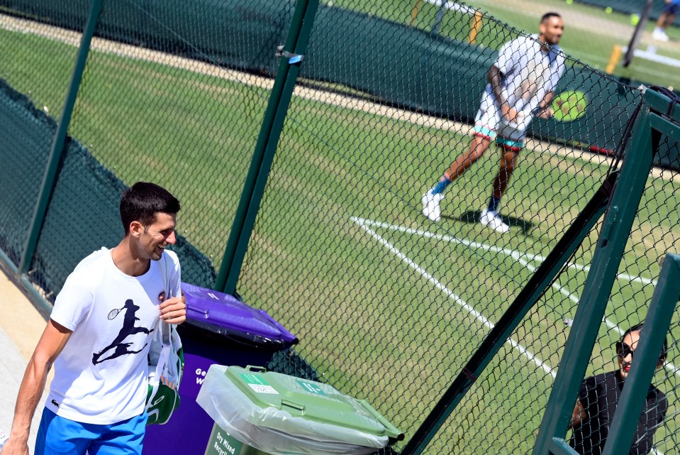 Novak Djokovic shares a laugh with Costeen Hatzi