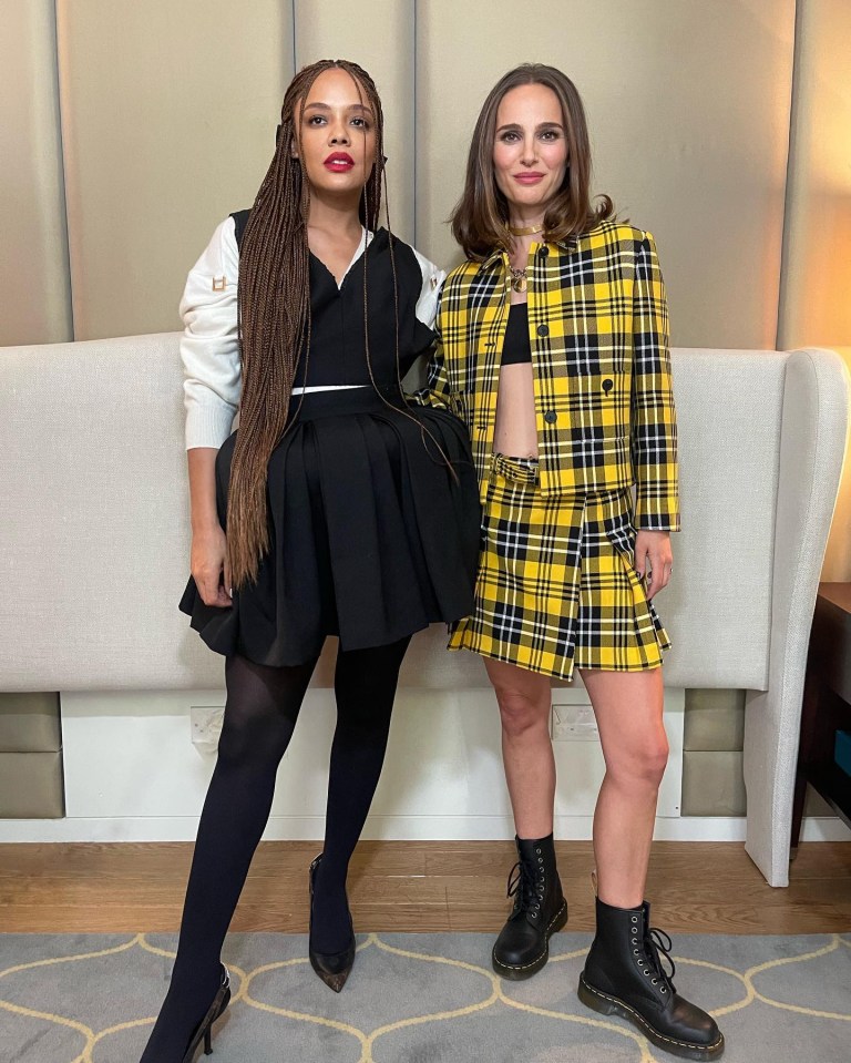 Natalie Portman and her co-star Tessa Thompson promoting new Marvel film Thor: Love And Thunder, donned outfits inspired by Cher Horowitz and Dionne Davenport