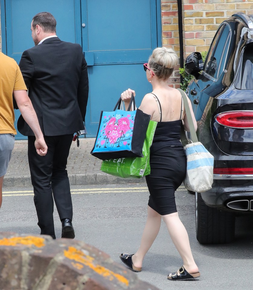 The soap actors were pictured outside a hotel