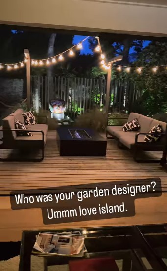 Joel joked that Love Island had designed his outdoor area