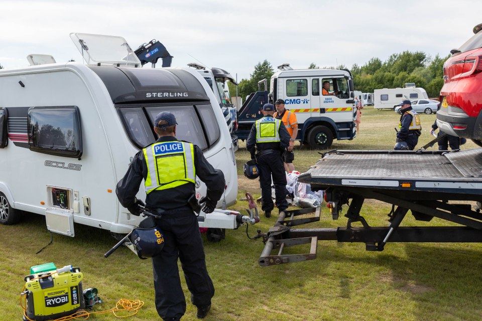 Two low-loaders and two recovery vans were also called to the site during the raid