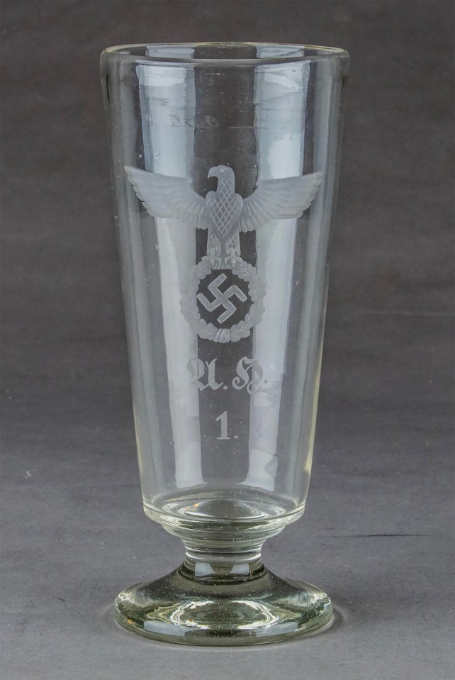 Adolf Hitler's personalised beer glass is set to sell for over £10,000 at auction