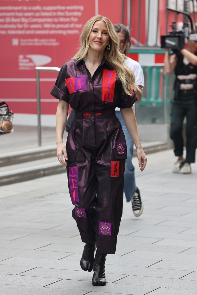 Ellie Goulding was pictured leaving a radio studio in London ahead of today’s release of her new single Easy Lover, featuring Big Sean, in this jumpsuit