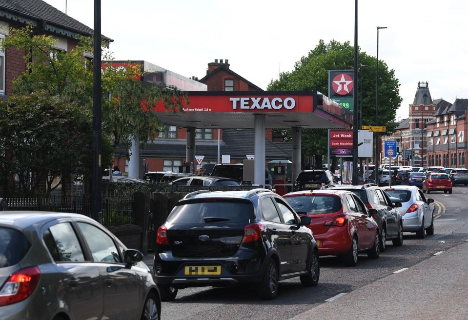 Cars rushed to station to fill up on the bargain fuel