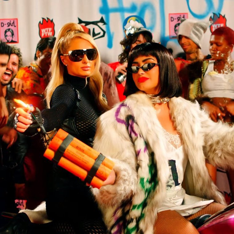 Demi was joined by Paris Hilton to film her new video