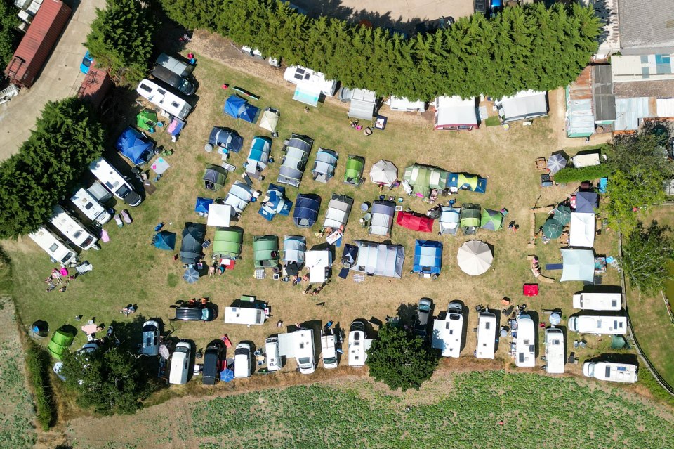 Around 30 caravans descended on a farm near the sleepy village of Little Staughton over the weekend