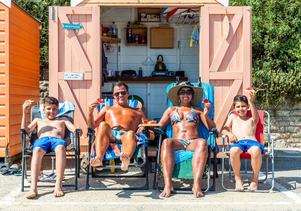 Stuart Henderson, Suely Silva and sons Yaden and Leo in Bournemouth