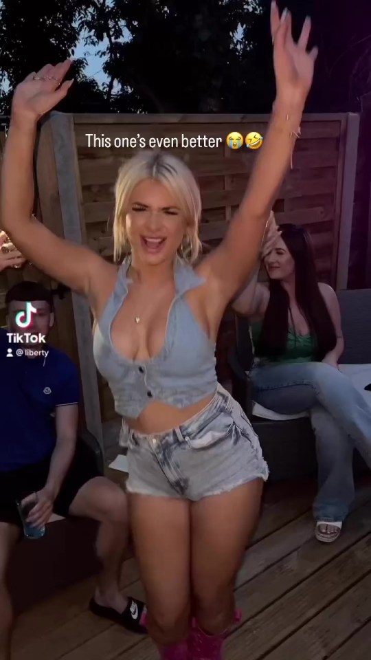 Love Island's Liberty Poole showed off her curves in a denim outfit