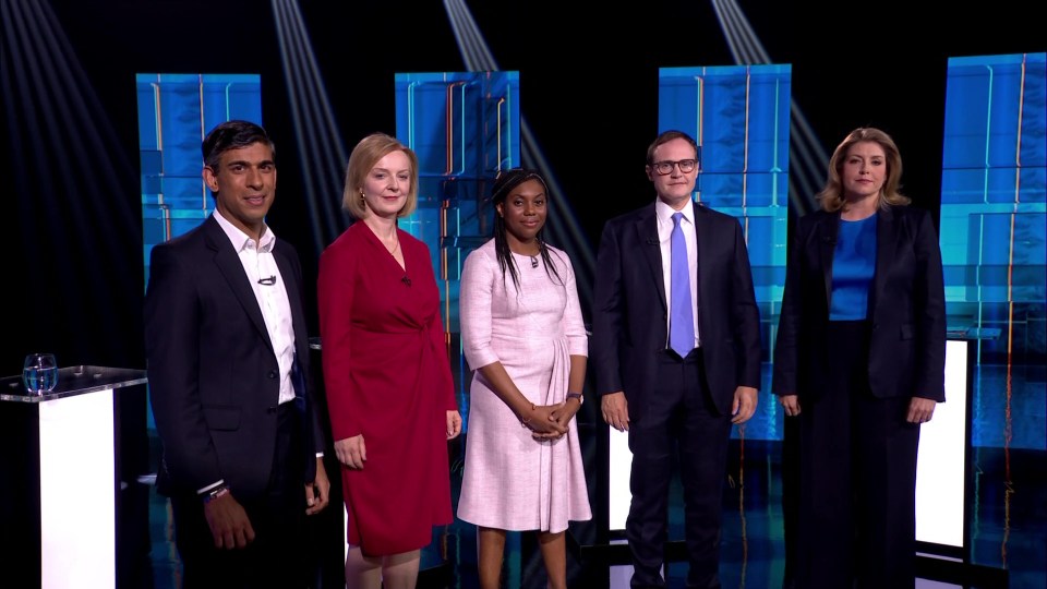 All five Conservative leadership candidates, Kemi Badenoch, Penny Mordaunt, Rishi Sunak, Liz Truss and Tom Tugendhat, took part in a live debate tonight